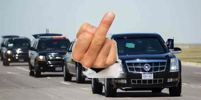 Woman who flipped off Trump's motorcade fired from government contractor job
