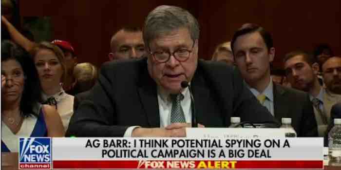 AG Barr: spying on a political campaign a big deal