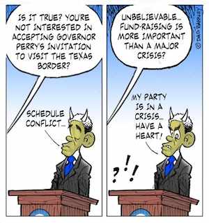 Obama and the Gov. Rick Perry invite to the Texas Border