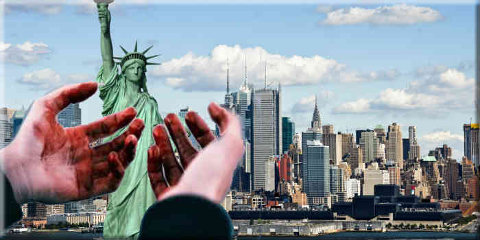 Blood on the Left's Hands in Manhattan