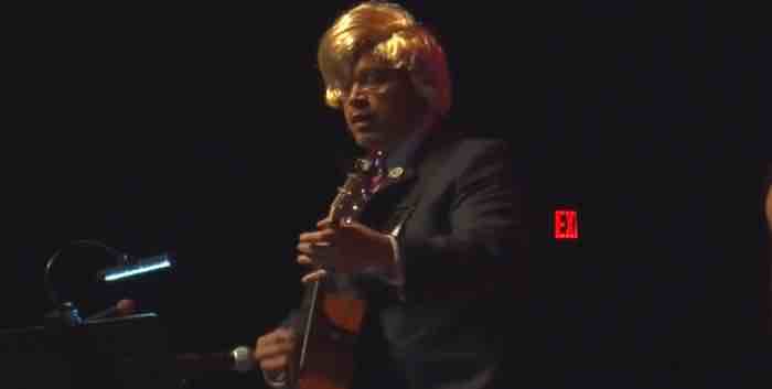 This is all they’ve got: Keith Ellison in a Trump wig singing about porn stars