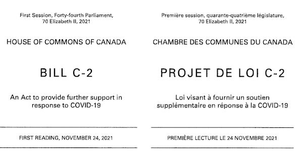 Thought of the Day Bill C-2 An Act to provide further support in response to COVID-19