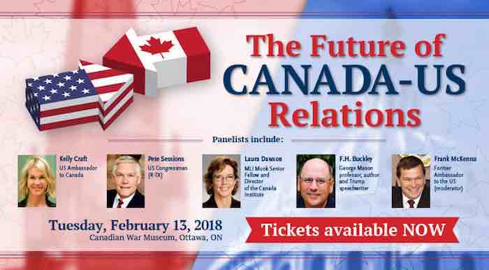 MLI To Host Canada-US-US Dinner Featuring  US Congressman  Sessions and US Ambassador Craft 