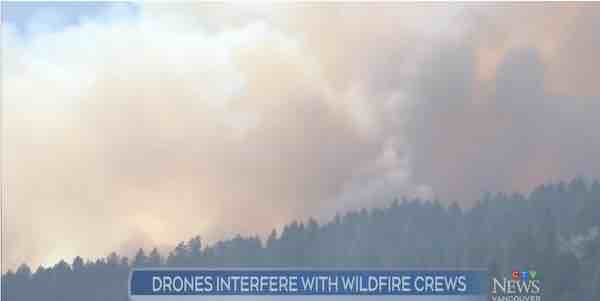 Drones force 'complete shutdown' of aerial firefighting efforts at B.C.'s biggest wildfire