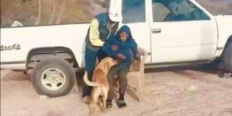 Man's BEST friend: Hero dog El Palomo leads cops 1.9miles across hills, paths and ravines to his 84-year-old owner who had been lost in the desert for a week after going for a walk