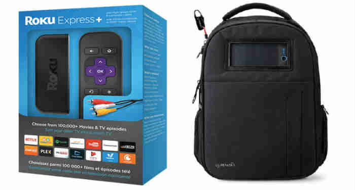 Roku Express, Lifepack Solar Powered & Anti-Theft Backpack