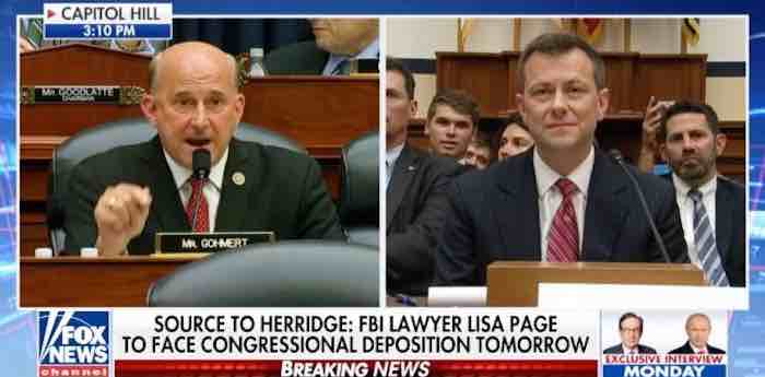 Louis Gohmert asks Strzok how many times he looked into his wife’s eyes and lied to her too