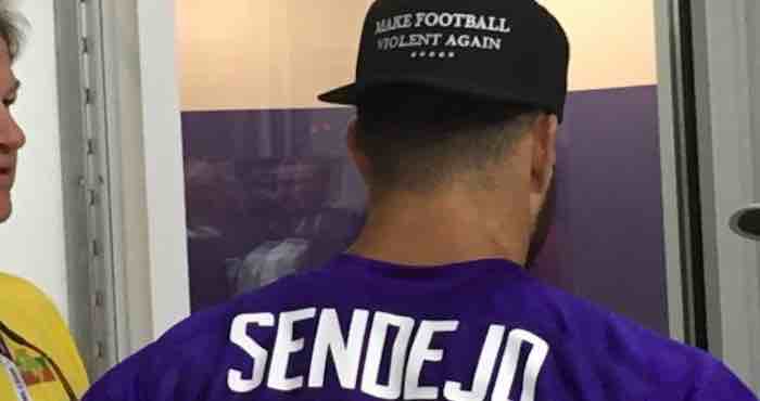 No one is upset by Andrew Sendejo's hat, despite the media's attempts to label it 'controversial'