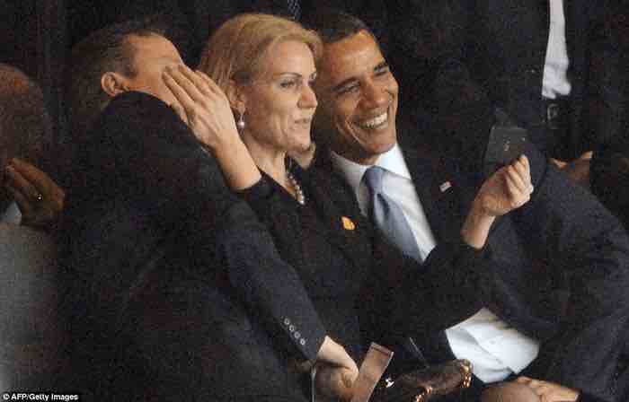 a ‘selfie’ of then President Barack Obama, with then British Prime Minister David Cameron and Danish Prime Minister Helle Thorning-Schmidt