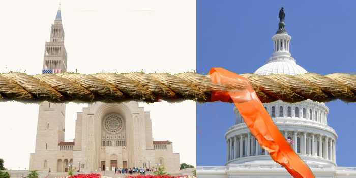 Devil Enjoying Tempest-In-Teapot USCCB/Democrat Eucharist Tug of War