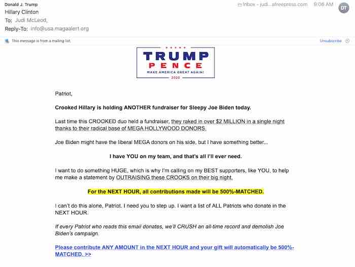 Trump email 