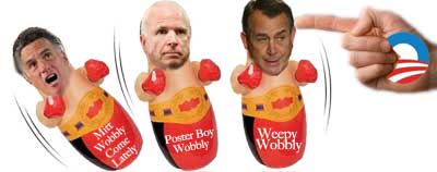 Mitt-Wobbly-Come-Lately Romney, Poster Boy Wobbly John McCain, Weepy Wobbly John Boehner