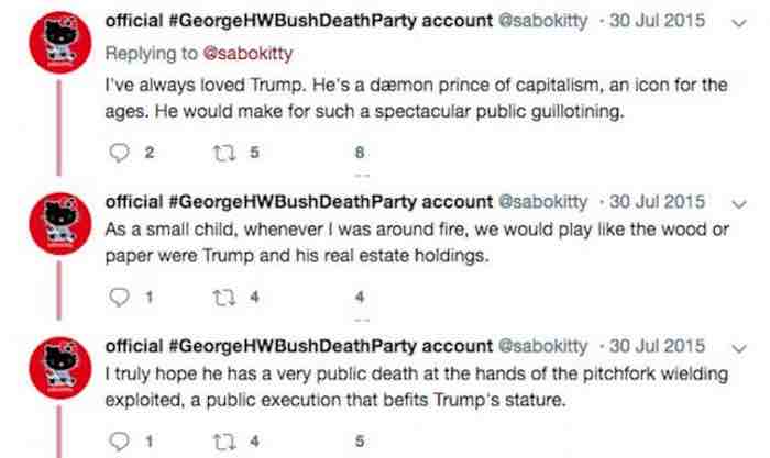 #GeorgeHWBushDeathParty account