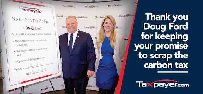 Taxpayers Federation launches billboard thanking Premier Ford for ending the carbon tax