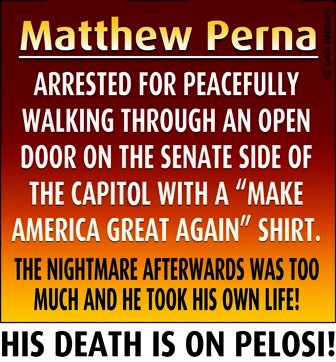 Matthew Perna arrested for peacefully walking through an open door on the senate side of the Capitol