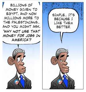 Obama and Billions to Egypt, Millions to Palestinians vs. American Jobs
