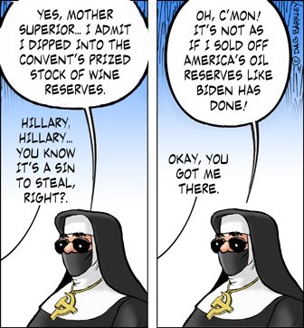 Hillary: I admit I dipped into the convent's stock of wine