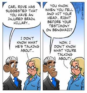Obama and Hillary Clinton on her Brain Injury