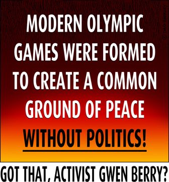 Modern Olympic Games were formed to create a common ground of peace without politics!