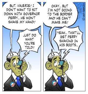 Obama and Valerie discuss Gov. Rick Perry