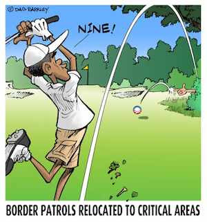Obama Golfs, Border Patrols