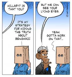 Obama and Clinton on hiding the truth about Benghazi