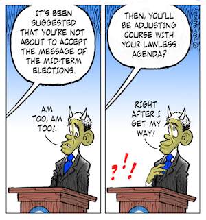 Obama not accepting the message of the mid-term elections
