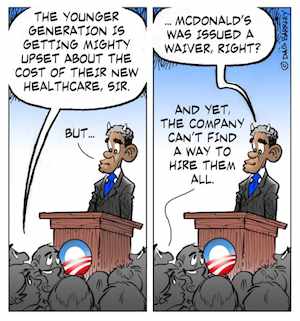 Obama and the cost of Healthcare, Younger generation upset about healthcare costs