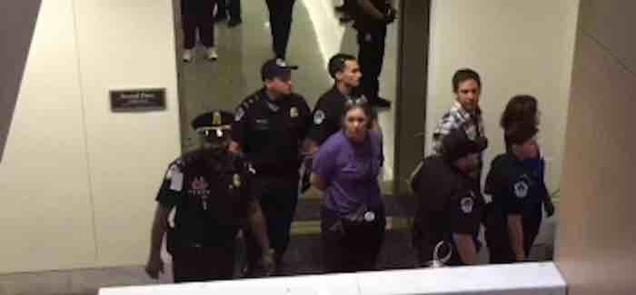 Arrested Protesters Chant ‘We Believe Christine’ Outside Kavanaugh Hearing Room