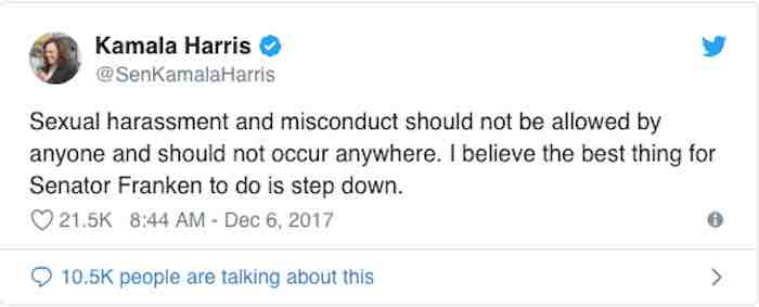 Kamala Harris, Sexual Harassment