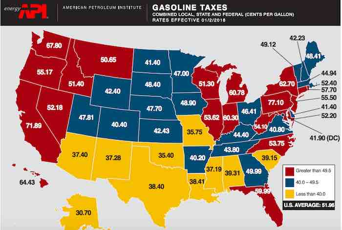 Gasoline Tax Map