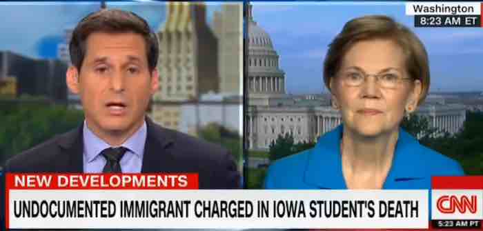 Elizabeth Warren is asked about Mollie Tibbetts – so she starts moaning about harsh treatment of illegals, Murder and Illegal aliens