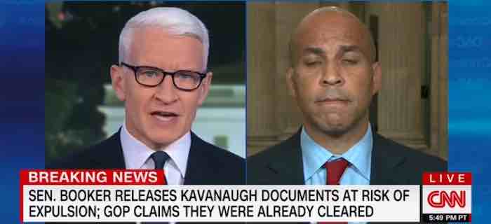 Anderson Cooper hammers Cory Booker over his ridiculous Spartacus stunt. I AM BREAKING THE RULES, Kavanaugh Nomination