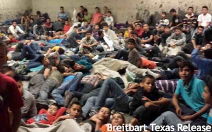 Illegal: They come because they know there is a good chance they will make it inside the United States. Thank you Presidents Bush and Obama. This is a shelter at Lackland Air Force base in Texas.