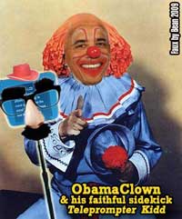 Obama clown and Teleprompter Kid
