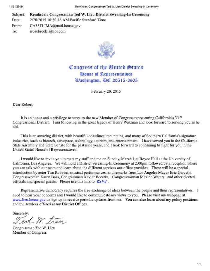 Congressman’s 2015 invitation 