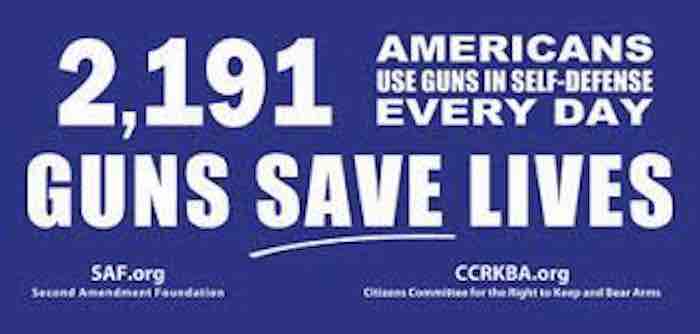 SATURDAY MARCHERS SHOULD REMEMBER THAT GUNS SAVE LIVES