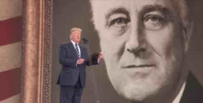 President Trump reads from Roosevelt's D-Day prayer during the 75th Anniversary Ceremony